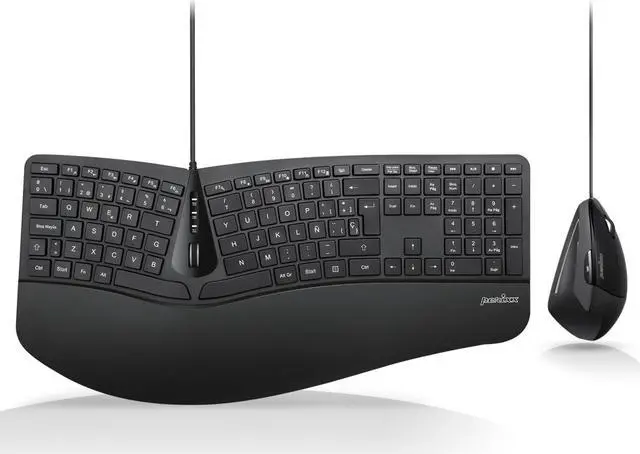 Main image of Perixx PERIDUO-505ES - Combo Teclado y Ratón ergonómico con Disposición de Teclas Dividida - Reposamuñecas Ajustable - QWERTY Español