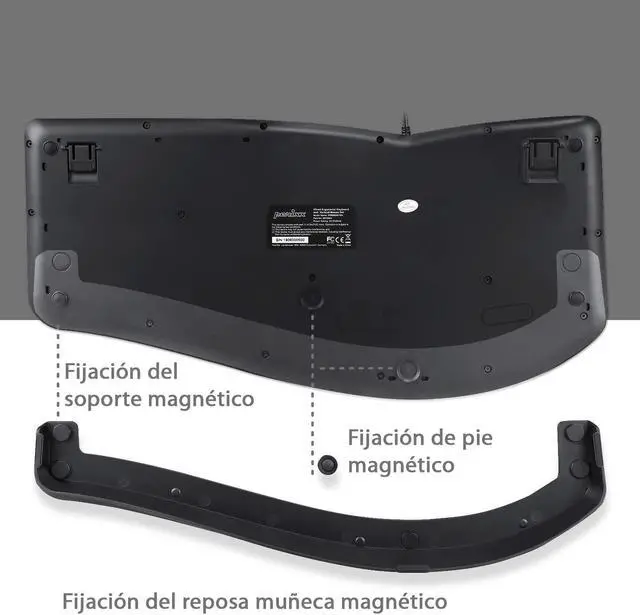 Alt view image 4 of 5 - Perixx PERIDUO-505ES - Combo Teclado y Ratón ergonómico con Disposición de Teclas Dividida - Reposamuñecas Ajustable - QWERTY Español
