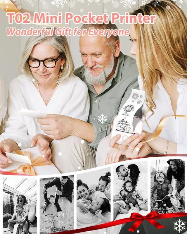 Alt view image 5 of 5 - Phomemo T02 Printer Set with 3 Rolls Paper Inkeless Printer- Mini Printer Sticker Maker Bluetooth Thermal Pocket Printer for Study Notes, Stickers, Photos, DIY Printing, for Birthday,Pink