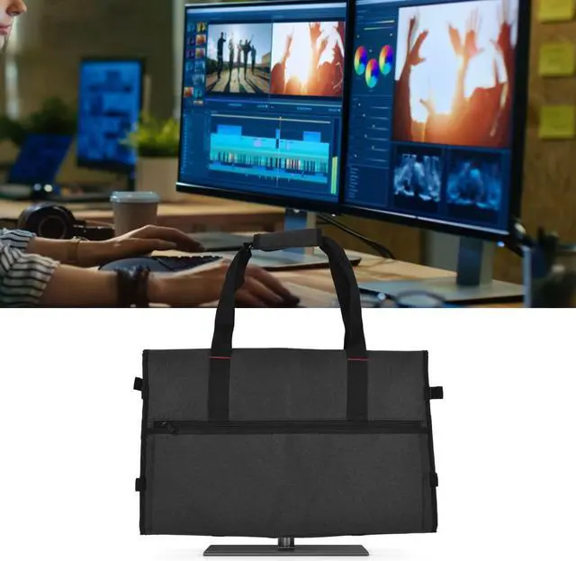 Alt view image 3 of 5 - Travel Carrying Bag for 24" LCD Screens and Monitors , With Padded charpie Lining , Protective Monitor Travel Case Compatible With 24in Accessories , Computer Monitor Carrying Bag Case 24 Inch Portab