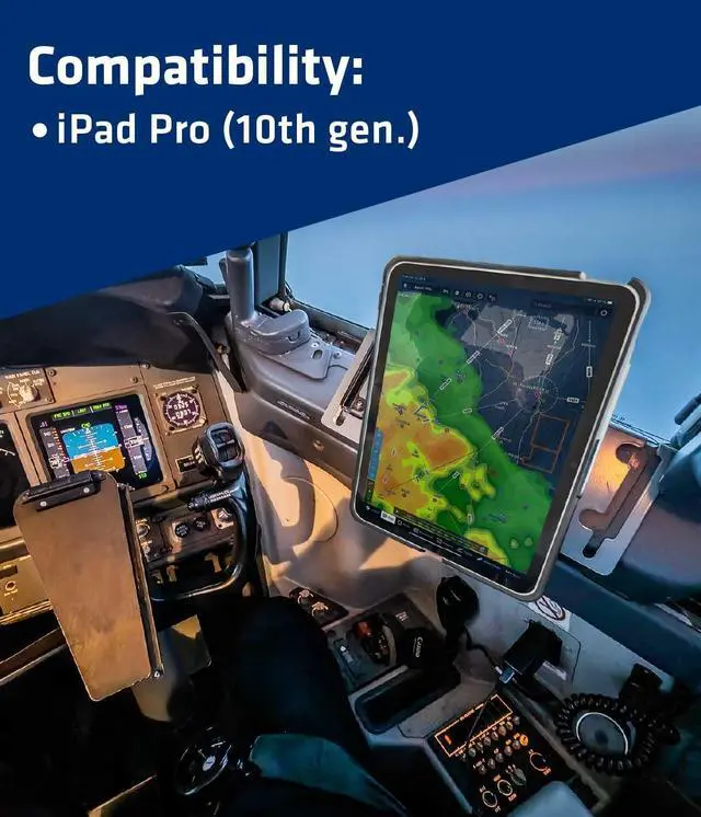 Alt view image 3 of 5 - PIVOT A22A Atlas Tablet Case - Fits iPad (10th gen.) - 360 Degree Protection - for Professional Pilots, General Aviation - Black Body/Red Clip