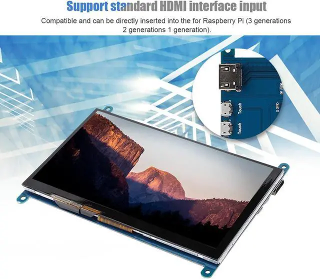 Alt view image 2 of 5 - plplaaoo LCD HDMI 1024x600 Ultra HD Display Screen Capacitive Touch Screen, 7-Inch Capacitive Touch Screen, Screen Display HDMI Monitor System Support for Raspberry Pi, Display Screen Capacitive T