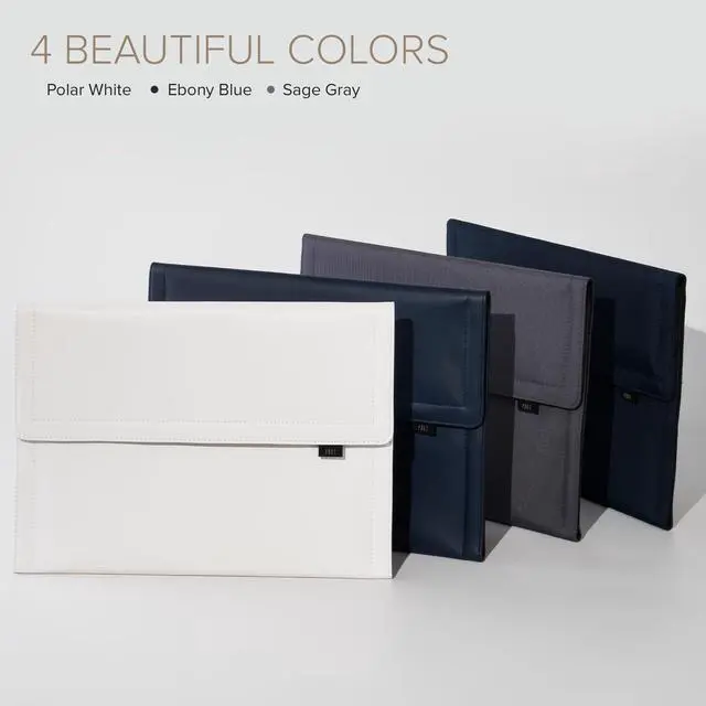 Alt view image 4 of 5 - Hands 8. 4-in-1 Protective Magnetic Laptop Sleeve Pad with Mouse Mat & Accessory Pouch (Vintage Ebony Blue, 13"-14")