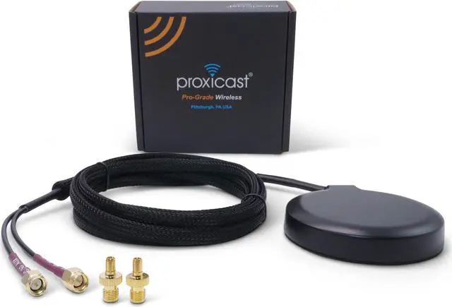 Main image of Proxicast Ultra Low Profile MIMO 4G / 5G Omni-Directional Magnetic/Adhesive Mount Antenna for Verizon, AT&T, T-Mobile Modems & Routers with SMA or TS9 External Antenna Jacks (ANT-122-M19)