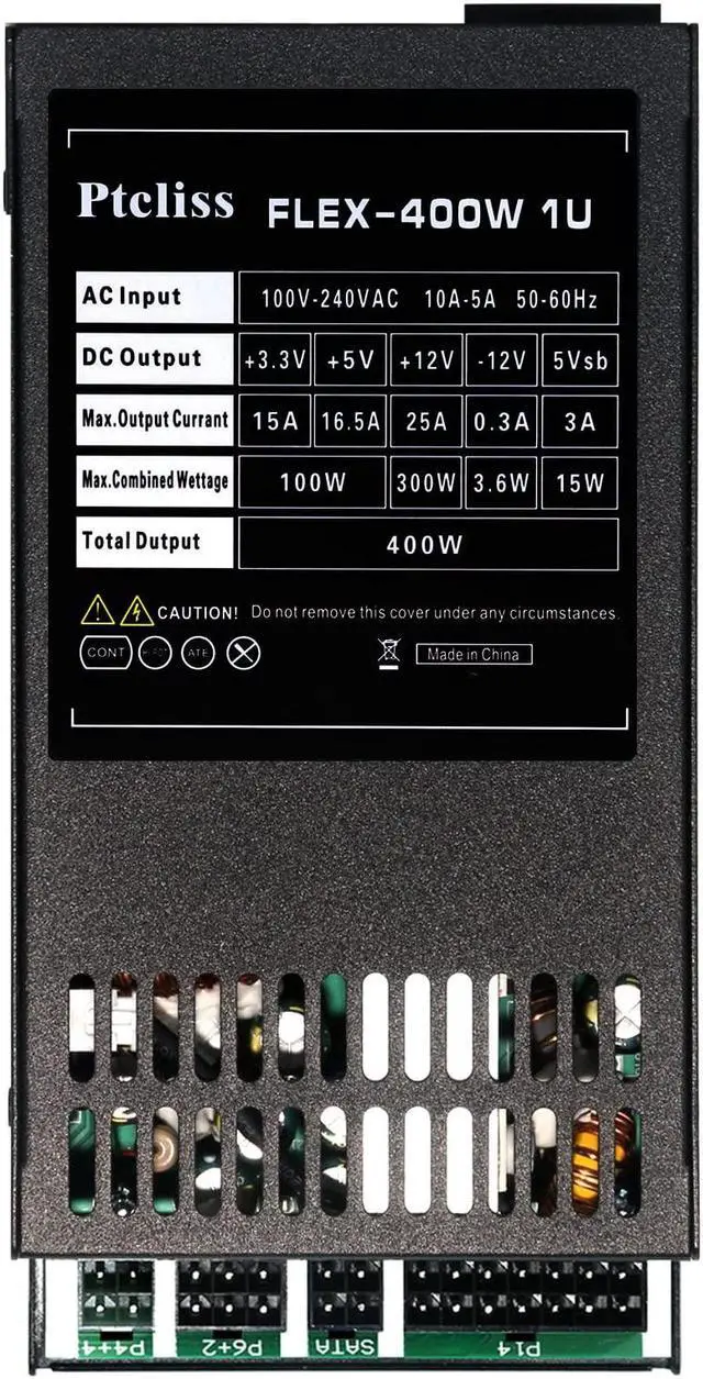 Alt view image 4 of 5 - Ptcliss 400W Full Modular 1U Flex ATX Power Supply 80 Plus Bronze Efficiency, Flex-400W