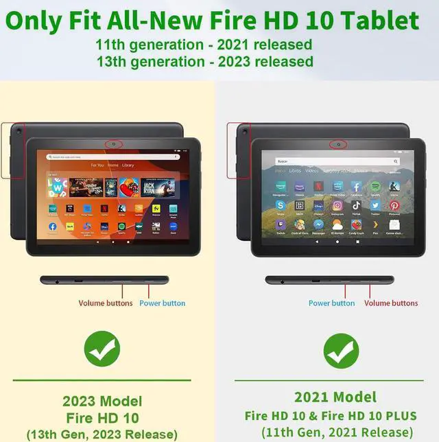 Alt view image 2 of 5 - Qindaiwen Keyboard Case for  Fire HD 10 Tablet (13th/11th Generation,2023/2021 Release) 10.1", PU Leather Stand Cover with Detachable Bluetooth Keyboard, Black Leopard Print