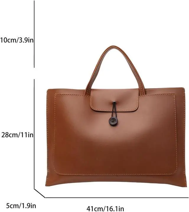 Alt view image 3 of 4 - Tote bag,Laptop Bag for Women and Men, Waterproof Leather Computer Bags Business Office Work Bag Briefcase (brown)