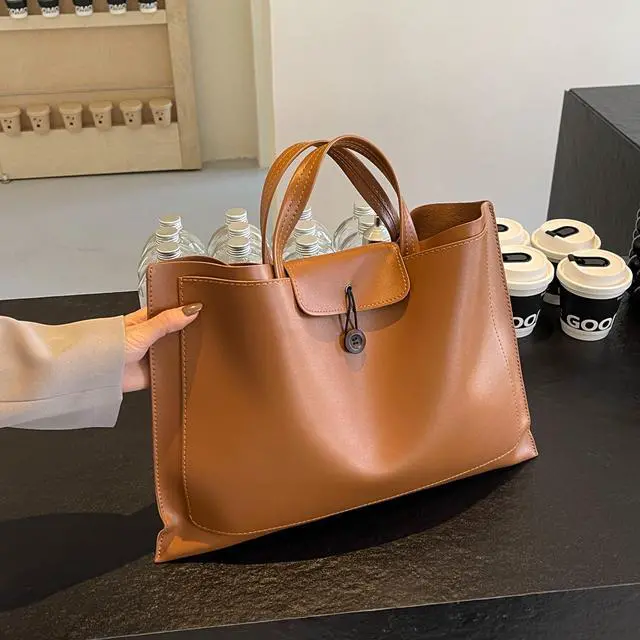 Alt view image 2 of 4 - Tote bag,Laptop Bag for Women and Men, Waterproof Leather Computer Bags Business Office Work Bag Briefcase (brown)