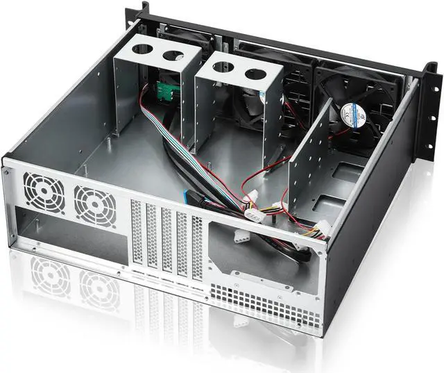 Alt view image 3 of 5 - RackChoice Micro ATX (7x3.5 HDD/Mini-ITX (11x3.5 HDD) 3U Rackmount Server Chassis,with 2x120mm+1x80mm Fan infront, Support Standard ATX PSU with Either top or Side Cooling