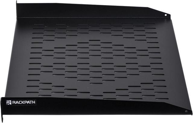Alt view image 5 of 5 - RackPath 1U Cantilever Universal Rack Shelf - 14in Deep  Rackmount Shelf for 19 AV/Network Equipment Racks  55lbs Capacity - 2Pack