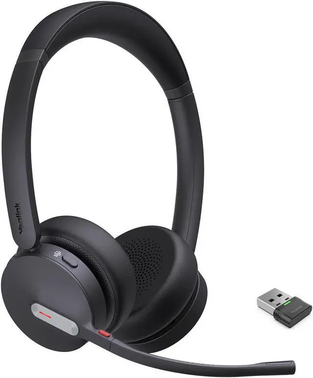 Main image of Yealink BH70 Wireless Bluetooth Headset with Microphone for Work, up to 35h Talking Battery Life, 3-Mic Noise Cancellation, 147g Lightweight Microsoft Teams Certified Headphone for Open Office, USB-A