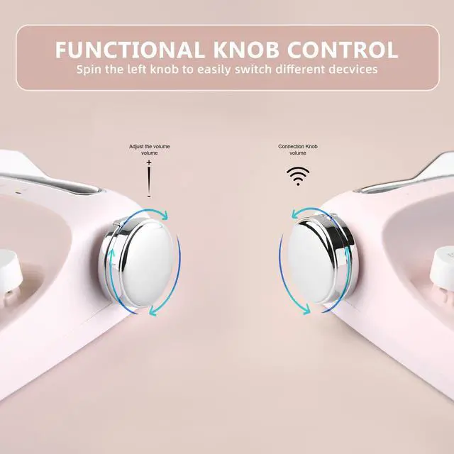Alt view image 5 of 5 - YUNZII Upgraded Wireless Typewriter Keyboard, Retro Aesthetic with Integrated Stand,Cute Round Keycaps, USB-C/Bluetooth Connection for Table, Phone, PC and Win/Mac/Android (B307, Baby Pink)