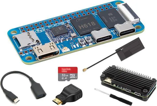 Main image of Banana Pi BPI M4 Zero Allwinner H618 Linux Single Board Computer, Wireless Dual-Band Development Board, LPDDR4 2GB RAM 8GB eMMC, ARM Mali G31 GPU for IoT Programming, Support Debian Ubuntu (Bundle2)