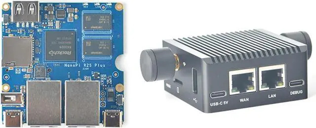 Main image of youyeetoo FriendlyElec Nanopi R2S Plus Mini Router, 1GB DDR4, 32GB eMMC, RK3328 Soc, OpenWRT with Dual-Gbps Ethernet, for IOT NAS Smart Home Gateway, Portable Travel (R2S Plus WiFi Combo)