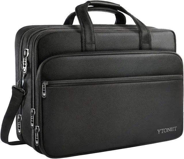 Main image of Ytonet Gaming Laptop Briefcase 18 Inch, Expandable Extra Large Case for Computer, Water Resistant Bag for Men With Luggage Strap, Work Travel Carrying Case, Black
