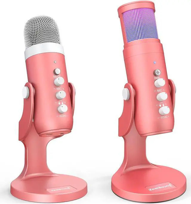 Main image of ZealSound USB Condenser Microphone Pink for iPhone PC k66r and k68 Bundle