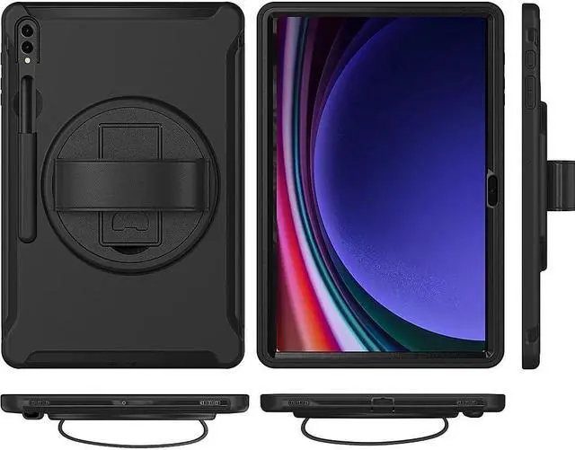 Alt view image 2 of 5 - Sahara Protection Hand Strap Series Case for Samsung Galaxy Tab S10+, S9+, S9 FE+, S8+, Black (TB00333)