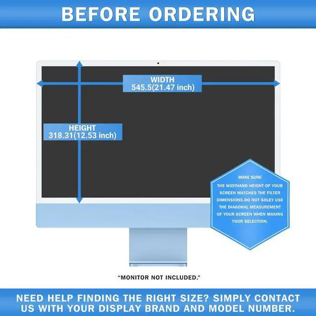 Alt view image 2 of 5 - ZOEGAA Removable 24 inch iMac Privacy Screen Filter (2021-2024, M1, M3, M4 Chip), Computer Monitor Privacy Screen for iMac 24 inch and Anti-Spy Anti Blue Light Glare Filter