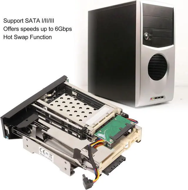 Alt view image 3 of 5 - 2.5 in 3.5 in SATA HDD Tray, SATA Hard Disk Drive HDD Adapter Caddy Tray with 6Gbps Speed, Hot Swap Function, Trayless Design, Supports SATA I/II/III, for Wins OS