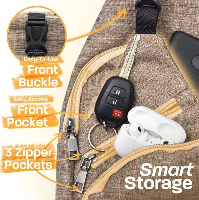 Alt view image 3 of 5 - Nupouch Anti-Theft Daypack Crossbody Sling Backpack, USB Charging Connector Port, Lightweight Day Pack for Travel, Hiking, Everyday, Regular, Pink Bubbles
