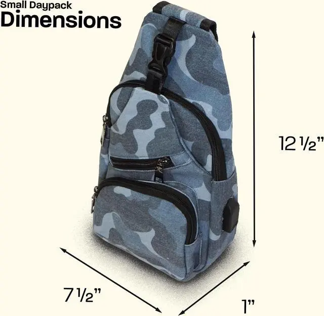 Alt view image 5 of 5 - Nupouch Anti-Theft Daypack Crossbody Sling Backpack, USB Charging Connector Port, Lightweight Day Pack for Travel, Hiking, Everyday, Regular, Pink Bubbles