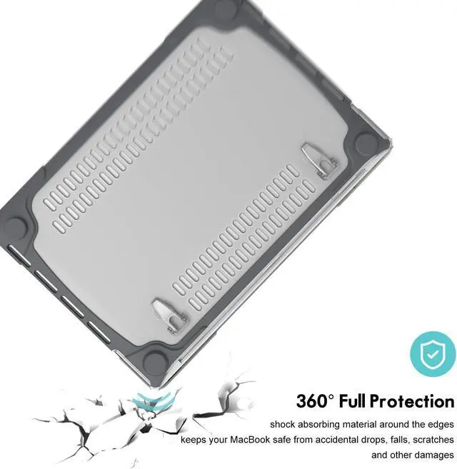 Alt view image 5 of 5 - ProCase for MacBook Pro 16 2019 A2141, Heavy Duty Hard Shell Dual Layer Protective Cover with Fold Kickstand -Grey