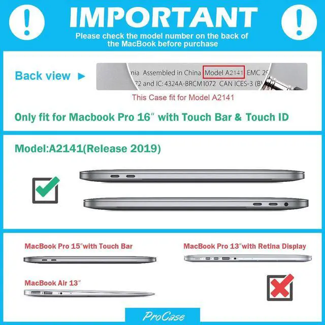 Alt view image 2 of 5 - ProCase for MacBook Pro 16 2019 A2141, Heavy Duty Hard Shell Dual Layer Protective Cover with Fold Kickstand -Black