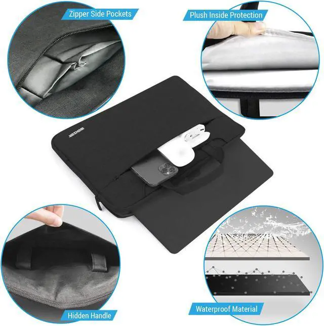 Alt view image 5 of 5 - IBENZER Compatible with Macbook Pro 13 Inch case A1278 2012-2008, Hard Shell Case with Bag & Keyboard & Screen Cover for Old Version Mac Pro 13 with CD-ROM, Black, P13BK+3SP