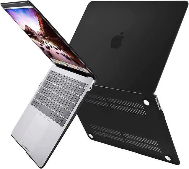 Alt view image 3 of 5 - MOSISO Plastic Hard Case & Keyboard Cover & 6in1 Type-C Multiport Adapter Compatible with MacBook Air 13 inch Case 2022-2018 Release A2337 M1 A2179 A1932 Retina Display with Touch ID, Black&Space Gray