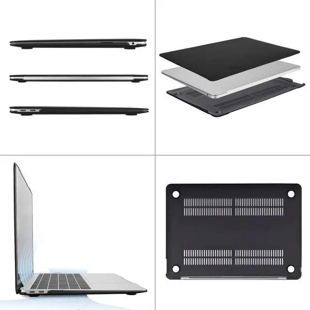 Alt view image 4 of 5 - MOSISO Plastic Hard Case & Keyboard Cover & 6in1 Type-C Multiport Adapter Compatible with MacBook Air 13 inch Case 2022-2018 Release A2337 M1 A2179 A1932 Retina Display with Touch ID, Black&Space Gray