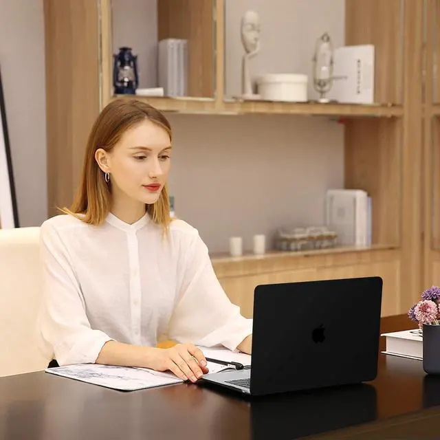 Alt view image 5 of 5 - MOSISO Plastic Hard Case & Keyboard Cover & 6in1 Type-C Multiport Adapter Compatible with MacBook Air 13 inch Case 2022-2018 Release A2337 M1 A2179 A1932 Retina Display with Touch ID, Black&Space Gray