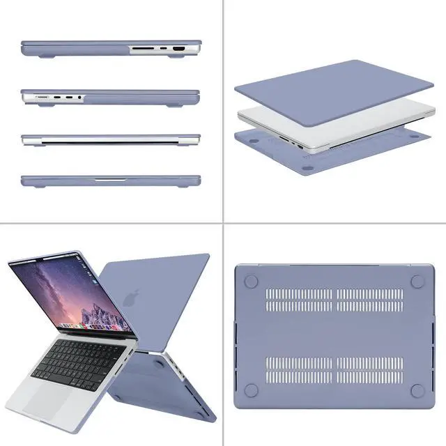 Alt view image 4 of 5 - MOSISO Compatible with MacBook Pro 14 inch Case 2021 2022 Release A2442 M1, Vertical Sleeve Bag&Plastic Hard Shell&Keyboard Skin&Screen Protector&Storage Bag,Lavender Gray&Gray