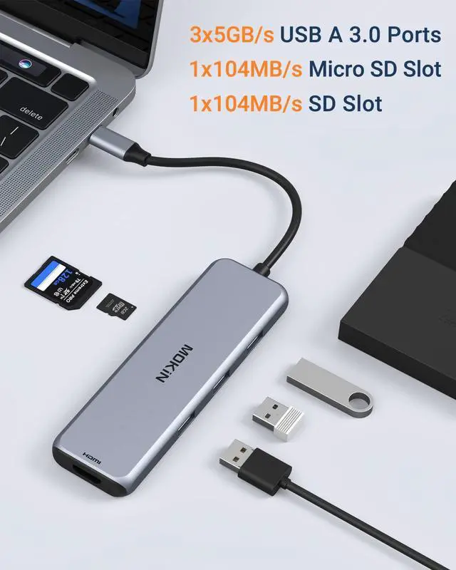 Alt view image 5 of 5 - Docking Station Dual DisplayPort, MOKiN USB C Hub Dongle with 2 DP, HDMI, 3 USB A 3.0, SD & Micro SD Slot, PD Charging Port for MacBook/Dell XPS/Steam Deck/HP/Lenovo ThinkPad/Microsoft Surface