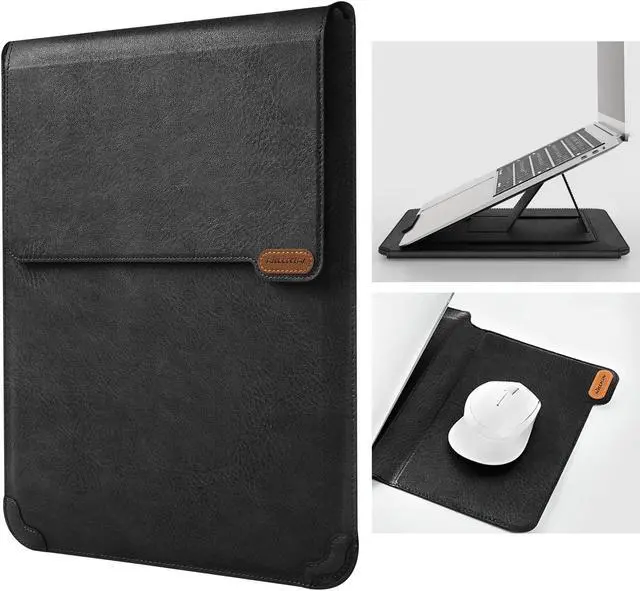 Main image of Nillkin Laptop Sleeve 15.6 inch,MacBook Air Sleeve Case with Laptop Stand and Mouse Pad,2 Stand Modes,Slim Protective Cover for MacBook Air M4,Air 15,Samsung/HP 15-15.6 Inch Notebook,Black Texture
