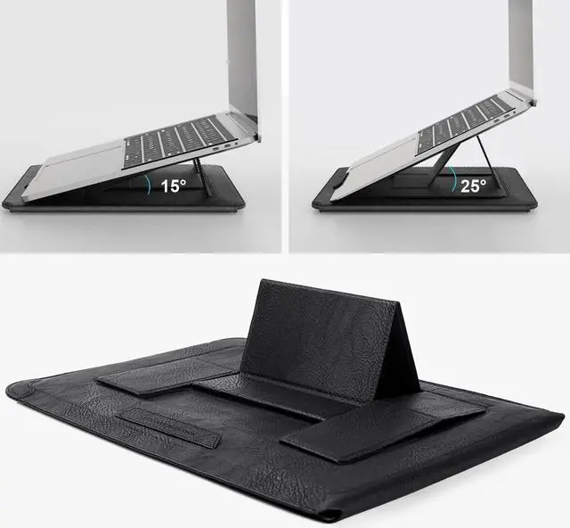 Alt view image 4 of 5 - Nillkin Laptop Sleeve 15.6 inch,MacBook Air Sleeve Case with Laptop Stand and Mouse Pad,2 Stand Modes,Slim Protective Cover for MacBook Air M4,Air 15,Samsung/HP 15-15.6 Inch Notebook,Black Texture