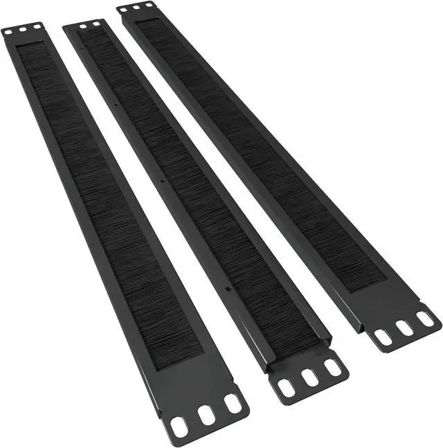 Main image of 1U Brush Panel (3 Pack) 19 inch Rackmount Strip Cable Management Spacer for Network Server Rack Cabinet Enclosure - High Density Filler (Increased Airflow - Decreased Dust Accumulation) Tupavco TP1730