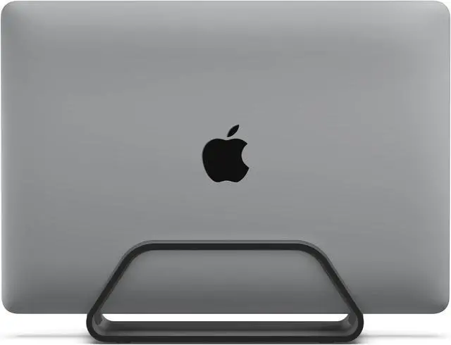 Main image of HumanCentric Vertical Laptop Stand Compatible with MacBook Pro and MacBook Air, Holder for Personal Computer Desk Stand, Aluminium, Exchangeable Inserts to Fit Different Device Models, Black
