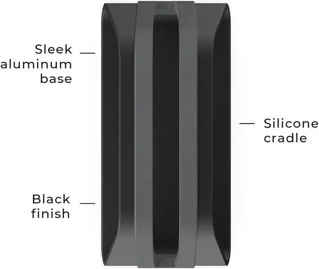 Alt view image 4 of 5 - HumanCentric Vertical Laptop Stand Compatible with MacBook Pro and MacBook Air, Holder for Personal Computer Desk Stand, Aluminium, Exchangeable Inserts to Fit Different Device Models, Black