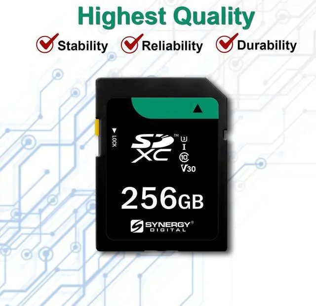 Alt view image 5 of 5 - Synergy Digital 256GB, SDXC UHS-I Memory Card, Compatible with Kodak PIXPRO AZ405 Digital Camera - Class 10, U3, 100MB/s, 300 Series