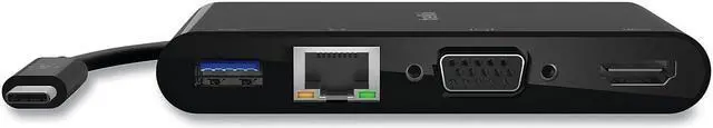 Alt view image 2 of 4 - Belkin USB-C Multimedia Adapter, HDMI/Ethernet/USB-A/USB-C/VGA, 4.33", Black