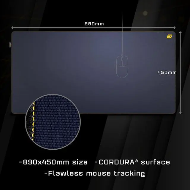 Alt view image 5 of 5 - ENDGAME GEAR MPC 890 Cordura Gaming Mouse Pad, Nonslip Desk Pad, Size 35.04" x 17.72", Navy Blue