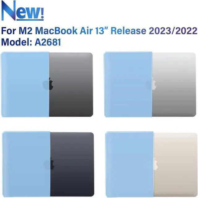 Alt view image 4 of 5 - IBENZER Compatible with 2024 2023 2022 MacBook Air 13 inch case M3 A3113 M2 A2681, Hard Shell Case & Sleeve & Keyboard Cover & Type-C Adapter for Mac Air 13.6 with Touch ID, Airy Blue, KK-ARBL+3