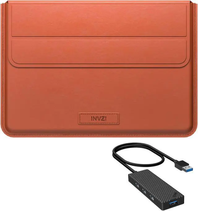 Main image of INVZI Laptop Sleeve Case 16 Inches and USB 3.0 Hub 4-Port for Laptops, Compatible for MacBook Pro 2021 2022 M1 Pro/Max, Compact Design with Invisible Stand