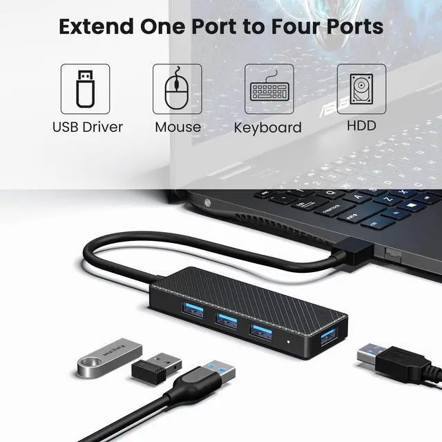 Alt view image 5 of 5 - INVZI Laptop Sleeve Case 16 Inches and USB 3.0 Hub 4-Port for Laptops, Compatible for MacBook Pro 2021 2022 M1 Pro/Max, Compact Design with Invisible Stand