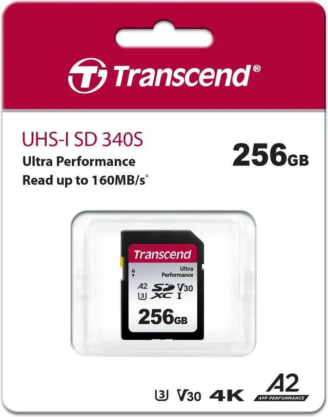 Alt view image 3 of 3 - Transcend 256GB 340S(SD Card), U3, V30, 4K UHD, A2, Ultra Performance, Up to 160MB/s, for DSLR, Professional Video Camera, Action Camera, Drone - TS256GSDC340S