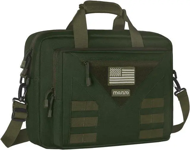 Main image of MOSISO Tactical Laptop Messenger Shoulder Bag, 15-16 inch Multifunctional Adjustable Large Notebook Carrying Sleeve Case Pockets, Army Green