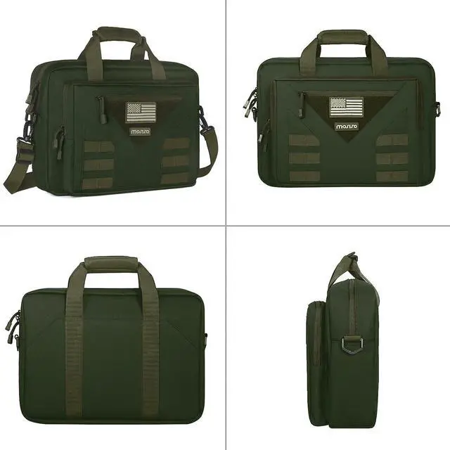 Alt view image 5 of 5 - MOSISO Tactical Laptop Messenger Shoulder Bag, 15-16 inch Multifunctional Adjustable Large Notebook Carrying Sleeve Case Pockets, Army Green