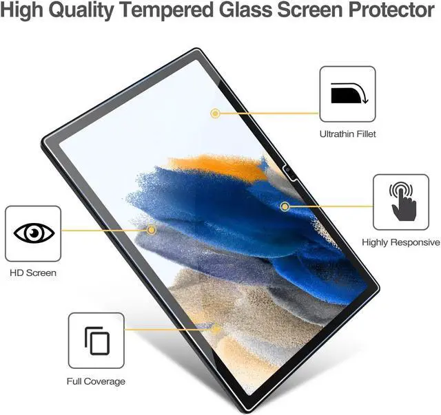 Alt view image 4 of 5 - ProCase 2 Pack Galaxy Tab A8 10.5 2022 Screen Protector X200 X205 X207 Bundle with Galaxy Tab A8 10.5 Inch 2022 Keyboard Case