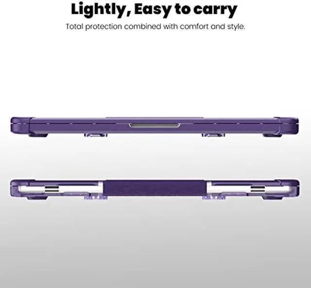 Alt view image 5 of 5 - Batianda Case for M3 MacBook Air 13.6 inch 2024 2022 Model A3113/A2681- Full Protection Anti-Collision Design Foldable Stand TPU Bumper with Keyboard Cover Protector - Durable Scratch-Resistant,Purple