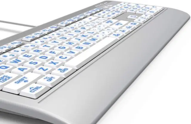 Alt view image 3 of 5 - Azio Vision Mac USB-C Keyboard, Backlit/Large Print, 3 Interchange Backlight Colors, Blue/Red/Purple (KB540)